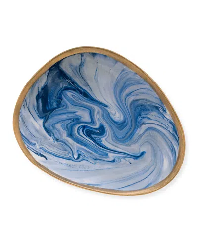 Joanna Buchanan Blue Marbleized Porcelain Ring Dish