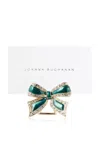 Joanna Buchanan Set-of-four Enamel Bow Skinny Napkin Rings In Green