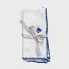 Joanna Buchanan Crab Embroidered Dinner Napkins, White, Set Of Two In Blue