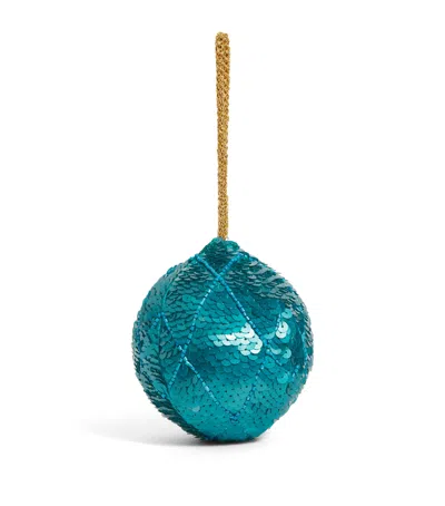 Joanna Buchanan Embellished Argyle Bauble In Turquoise