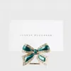 Joanna Buchanan Set-of-four Enamel Bow Skinny Napkin Rings In Green