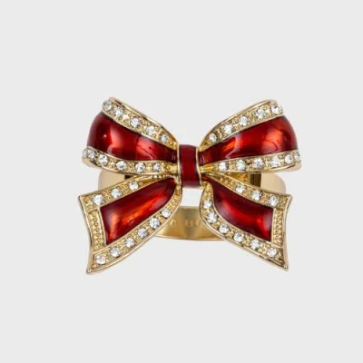 Joanna Buchanan Enamel Bow Skinny Napkin Rings, Set Of Four