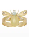 Joanna Buchanan Etched Wing Bug Skinny Lemon Jasper Napkin Rings, Set Of 4 In Multi