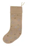 Joanna Buchanan Extra Large Snowflake Cotton-velvet Stocking In Taupe