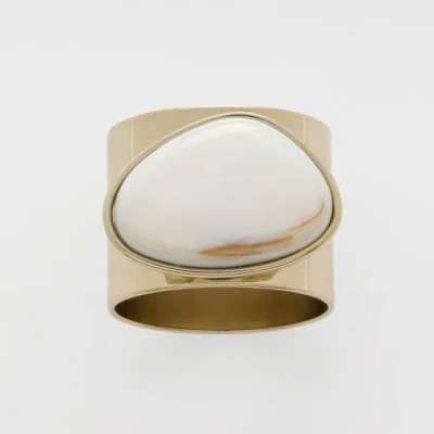 JOANNA BUCHANAN JOANNA BUCHANAN GILT EDGE SHELL NAPKIN RINGS, SET OF TWO