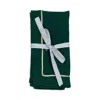 Joanna Buchanan Gold-tone Trim Linen Dinner Napkins, Set Of 2 In Green
