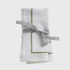 Joanna Buchanan Gold Trim Linen Dinner Napkins, Set Of Two In White