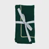Joanna Buchanan Gold-tone Trim Linen Dinner Napkins, Set Of 2 In Green