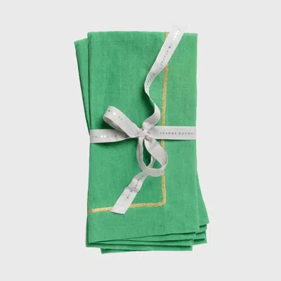 Joanna Buchanan Gold Trim Linen Dinner Napkins