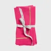 Joanna Buchanan Gold Trim Linen Dinner Napkins In Pink