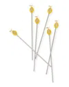Joanna Buchanan Lemon Swizzle Sticks, Set Of 6 In Yellow