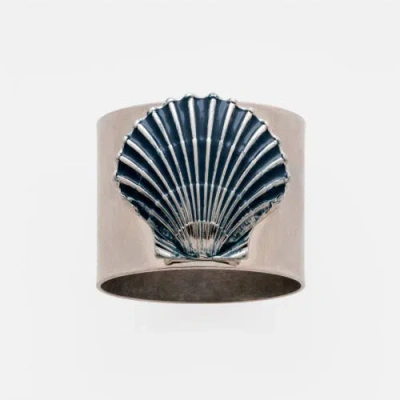 Joanna Buchanan Painted Shell Napkin Rings, Set Of Two In Multi