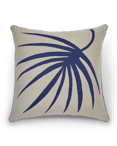 Joanna Buchanan Palm Frond Pillow In Flax/ Indigo