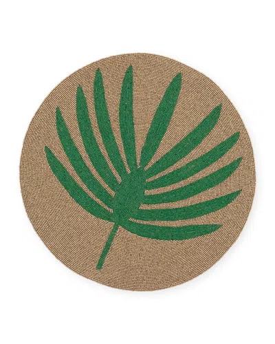 Joanna Buchanan Palm Frond Beaded Placemat In Green