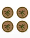 Joanna Buchanan Palm Tree Coasters 4-piece Set In Gold