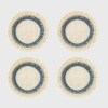 Joanna Buchanan Ruffle Edge Straw Coasters In Blue