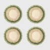 Joanna Buchanan Ruffle Edge Straw Coasters In Green