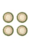 Joanna Buchanan Ruffle Edge Straw Coasters In Green