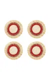Joanna Buchanan Ruffle Edge Straw Coasters In Neutral