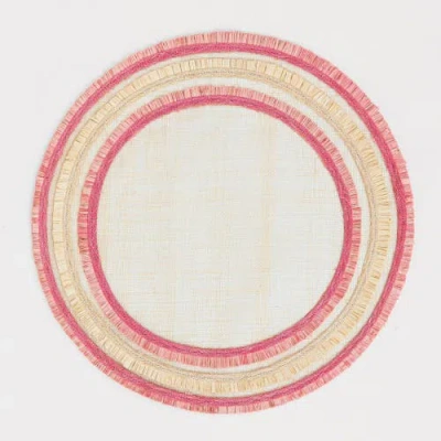 Joanna Buchanan Ruffle Edge Straw Placemat, Set Of Four
