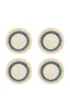 Joanna Buchanan Ruffled Straw Coasters In Blue