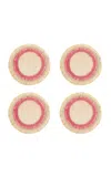Joanna Buchanan Ruffled Straw Coasters In Pink