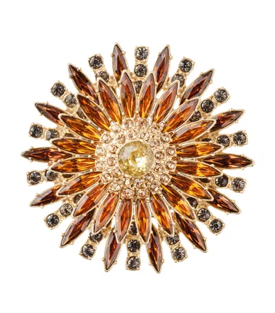 Joanna Buchanan Set Of 4 Crystal Flower Napkin Rings In Orange