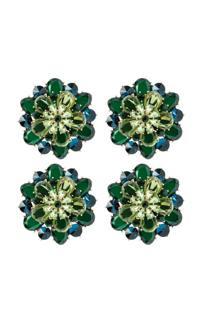 Joanna Buchanan Set Of Four Candy Flower Napkin Rings In Green