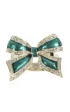 Joanna Buchanan Set-of-four Enamel Bow Skinny Napkin Rings In Green