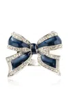 Joanna Buchanan Set-of-four Enamel Bow Skinny Napkin Rings In Navy