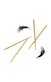 Joanna Buchanan Set-of-four Koi Chopsticks And Rests In Gold