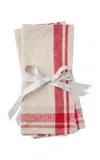 Joanna Buchanan Set-of-four Linen Dinner Napkins In Red