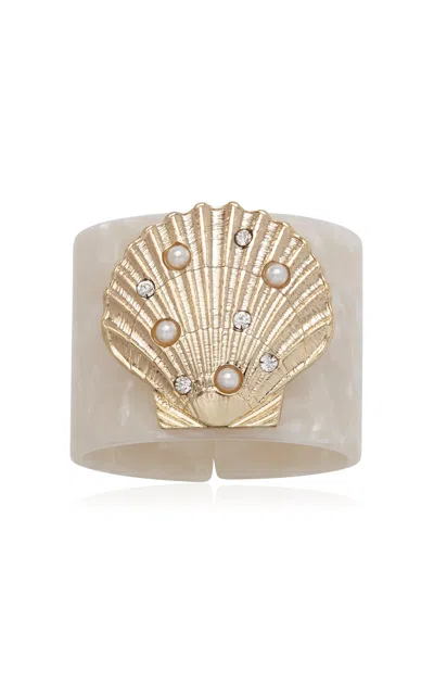Joanna Buchanan Set-of-four Resin Shell Napkin Rings In Gold