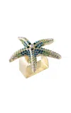 Joanna Buchanan Set-of-four Sparkling Starfish Napkin Rings In Multi