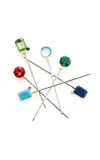 Joanna Buchanan Set-of-six Gemstone Cocktail Picks In Multi