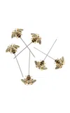 Joanna Buchanan Set-of-six Stripey Bee Cocktail Picks In Gold