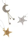 Joanna Buchanan Set-of-three Celestial Hanging Ornament Boxed Gift Set In Multi