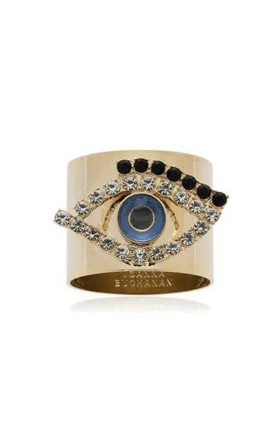 Joanna Buchanan Set Of Two Evil Eye Napkin Rings In Gold