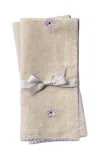 Joanna Buchanan Set-of-two Floral Embroidered Linen Dinner Napkins In Neutral