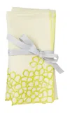Joanna Buchanan Set-of-two Hydrangea Linen Dinner Napkins In Yellow