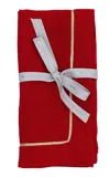 Joanna Buchanan Gold-tone Trim Linen Dinner Napkins, Set Of 2 In Berry