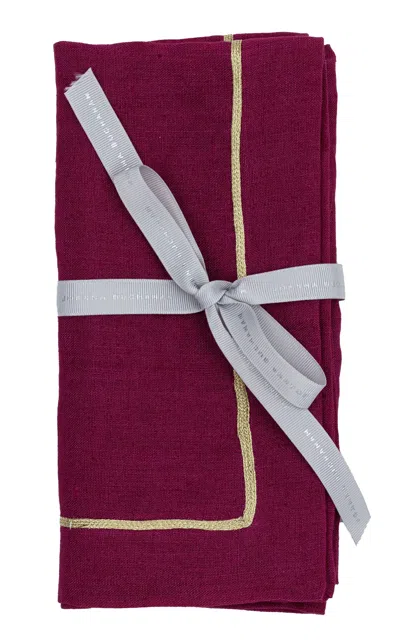 Joanna Buchanan Set-of-two Linen Napkins In Red