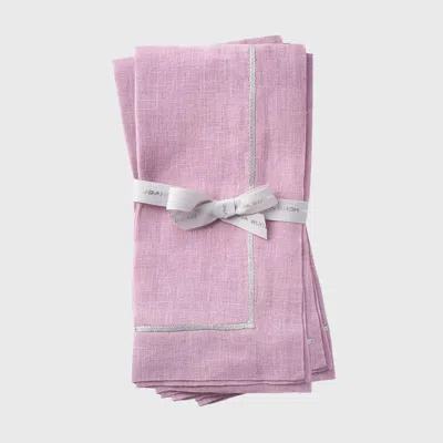 Joanna Buchanan Silver Trim Dinner Napkins, Set Of Two