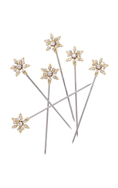 Joanna Buchanan Snowflake Cocktail Picks In Gold