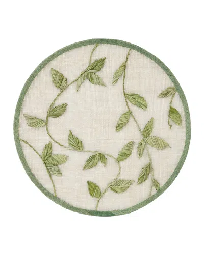 Joanna Buchanan Straw Leaf Placemat In Green
