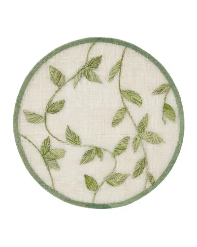 Joanna Buchanan Straw Leaf 4-piece Placemat Set In Leaf Green