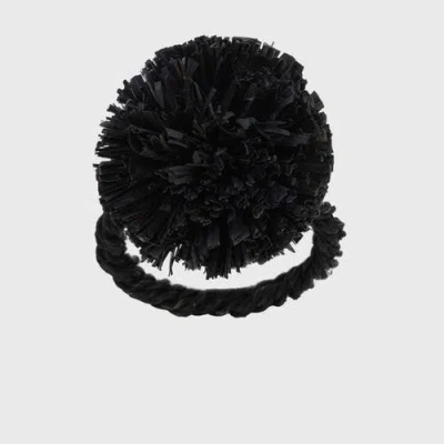 Joanna Buchanan Straw Pompom Napkin Rings, Set Of Four