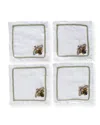 Joanna Buchanan Stripey Bee Cocktail Napkins, Set Of 4 In White