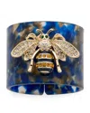 Joanna Buchanan Stripey Bee Resin Napkin Rings, Set Of 4 In Blue