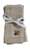 Joanna Buchanan Stripey Set-of-two Linen Napkins In Taupe